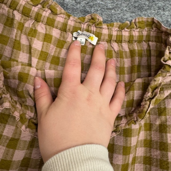 MadeWell Tiered Flirty Gingham Mini Drawstring Pleated Skirt - Picture 3 of 3